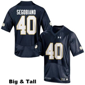 Notre Dame Fighting Irish Men's Brett Segobiano #40 Navy Blue Under Armour Authentic Stitched Big & Tall College NCAA Football Jersey TBA7699BH